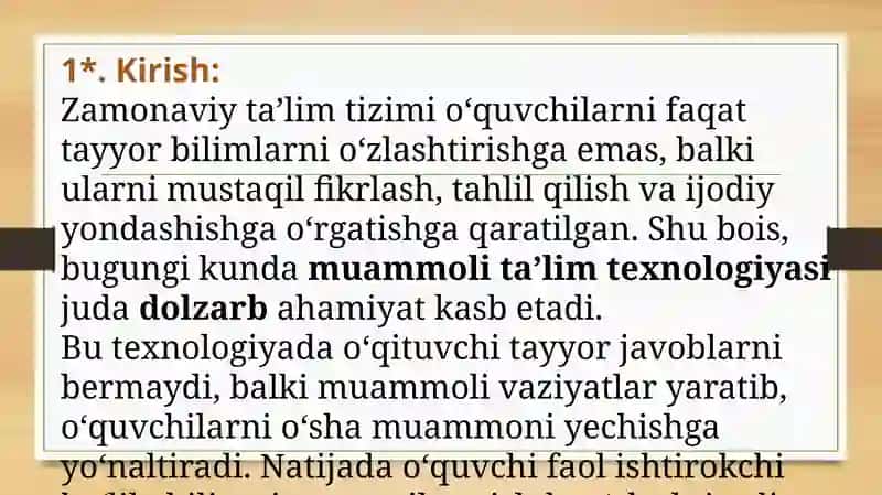 Muammoli ta’lim texnalogiyasining mohiyati va mazmuni 3