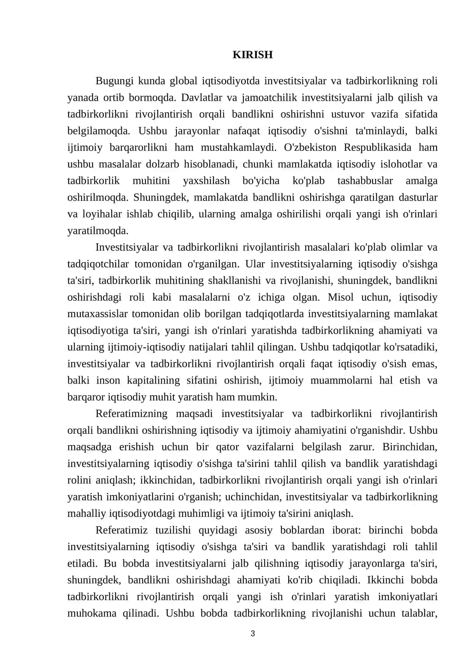 Investitsiyalar va tadbirkorlikni rivojlantirish orqali bandlikni oshirish 3