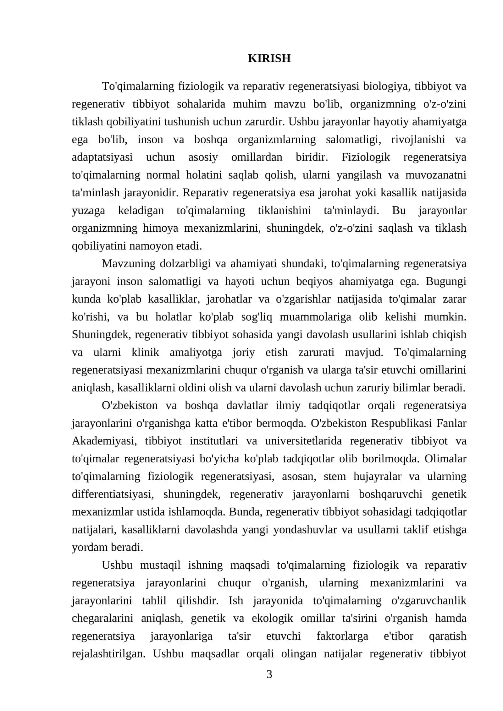 To'qimalarning fiziologik va reparativ regeneratsasi 3