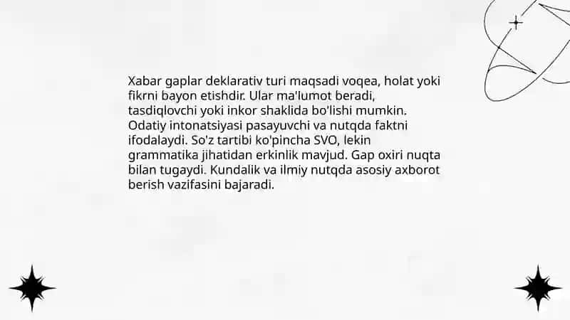 Xabar gaplar (deklarativ) 3