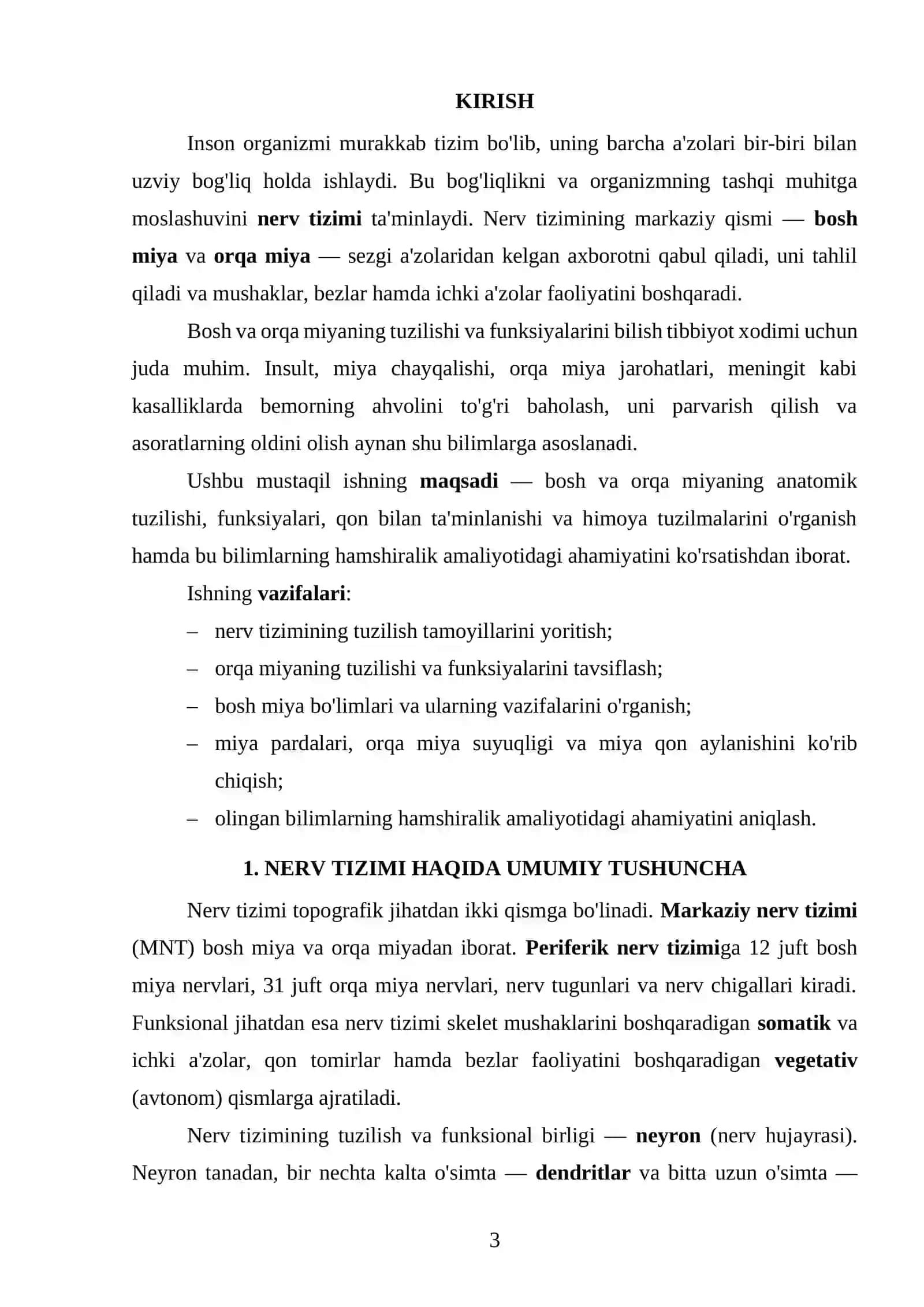 Odam anatomiyasi va fiziologiyasi (MUSTAQIL ISH) 3