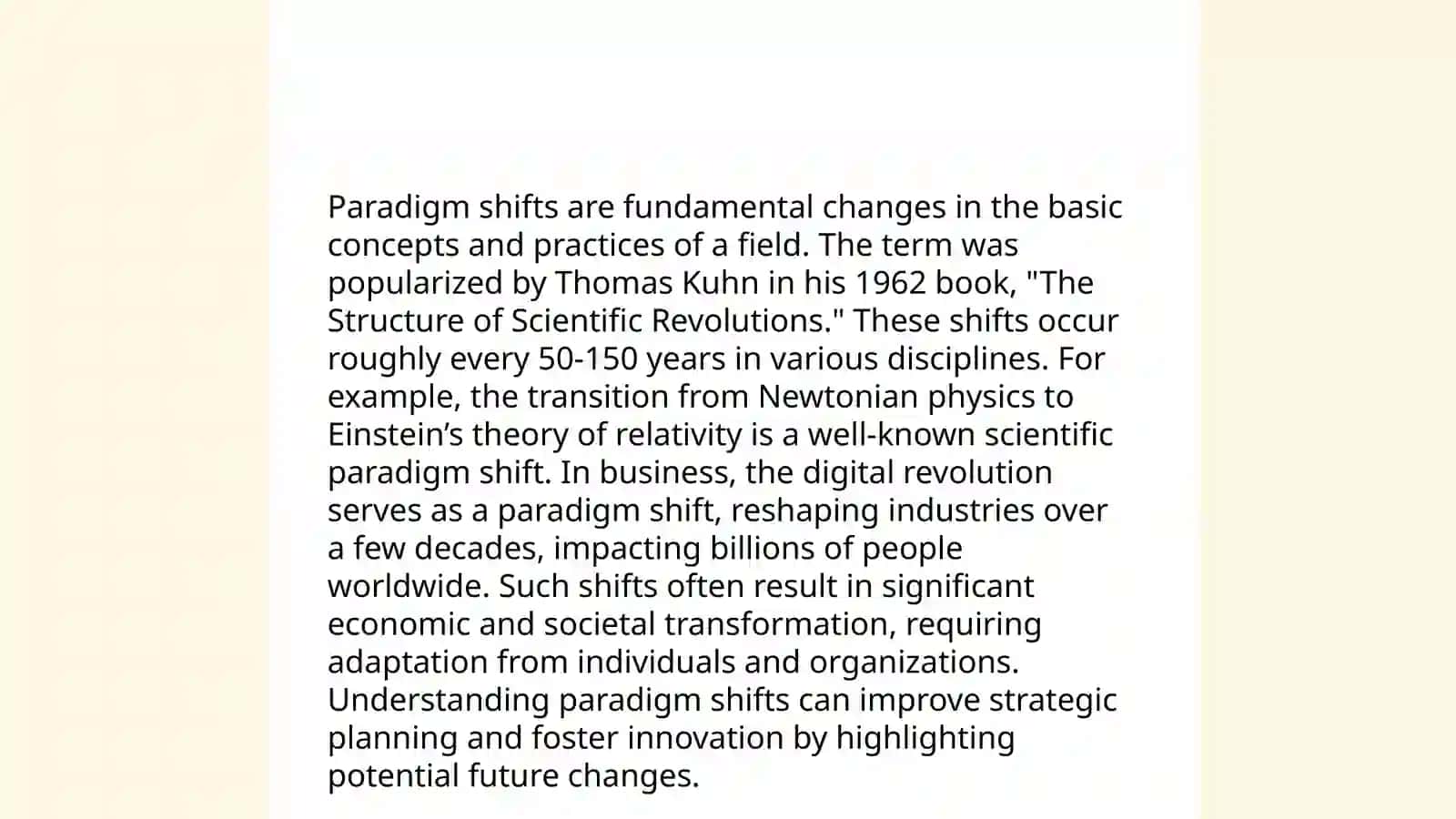 Paradigm Shifts 3
