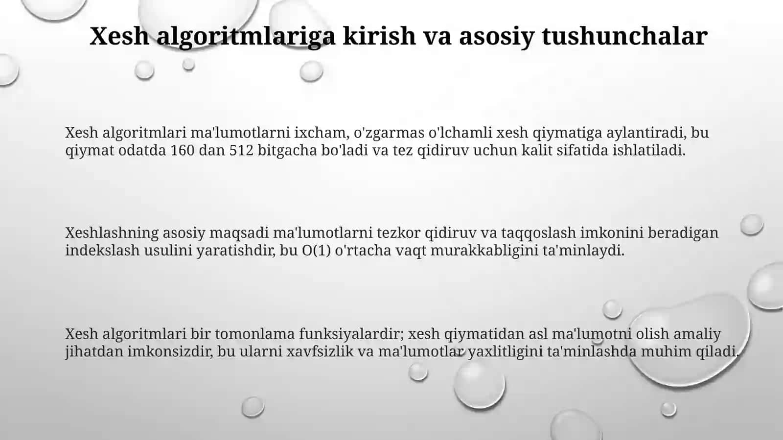 Xesh algoritmlari 3