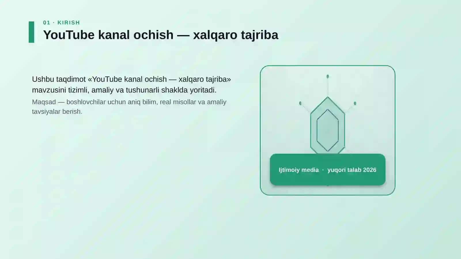 YouTube kanal ochish — xalqaro tajriba 3