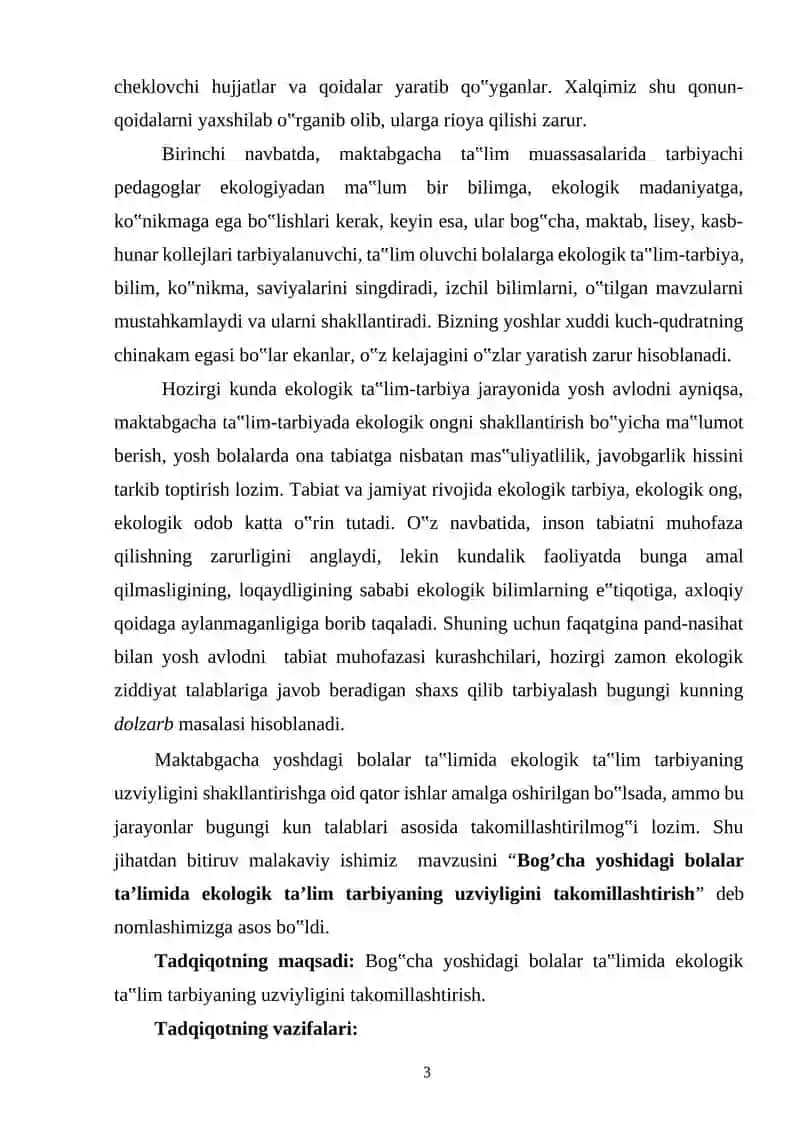 MAKTABGACHA YOSHDAGI BOLALARDA EKOLOGIK TARBIYANI SHAKLLANTIRISHDA XALQ PEDAGOGIKASINING O'RNI 3