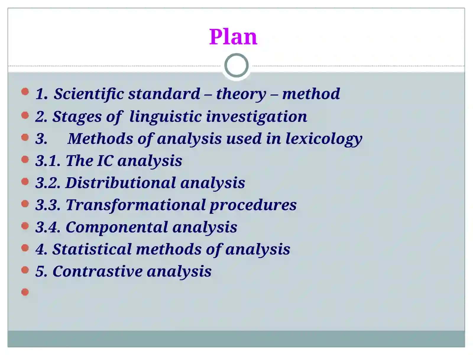 Methods and Procedures of Lexicological Research 3