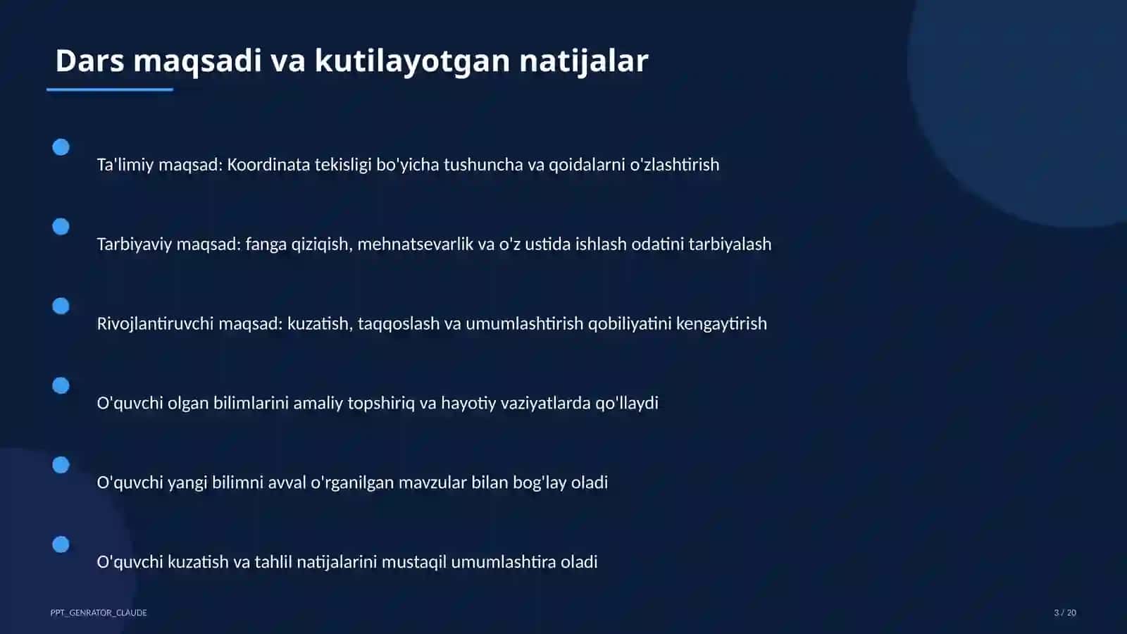 Koordinata tekisligi (6-sinf) 3