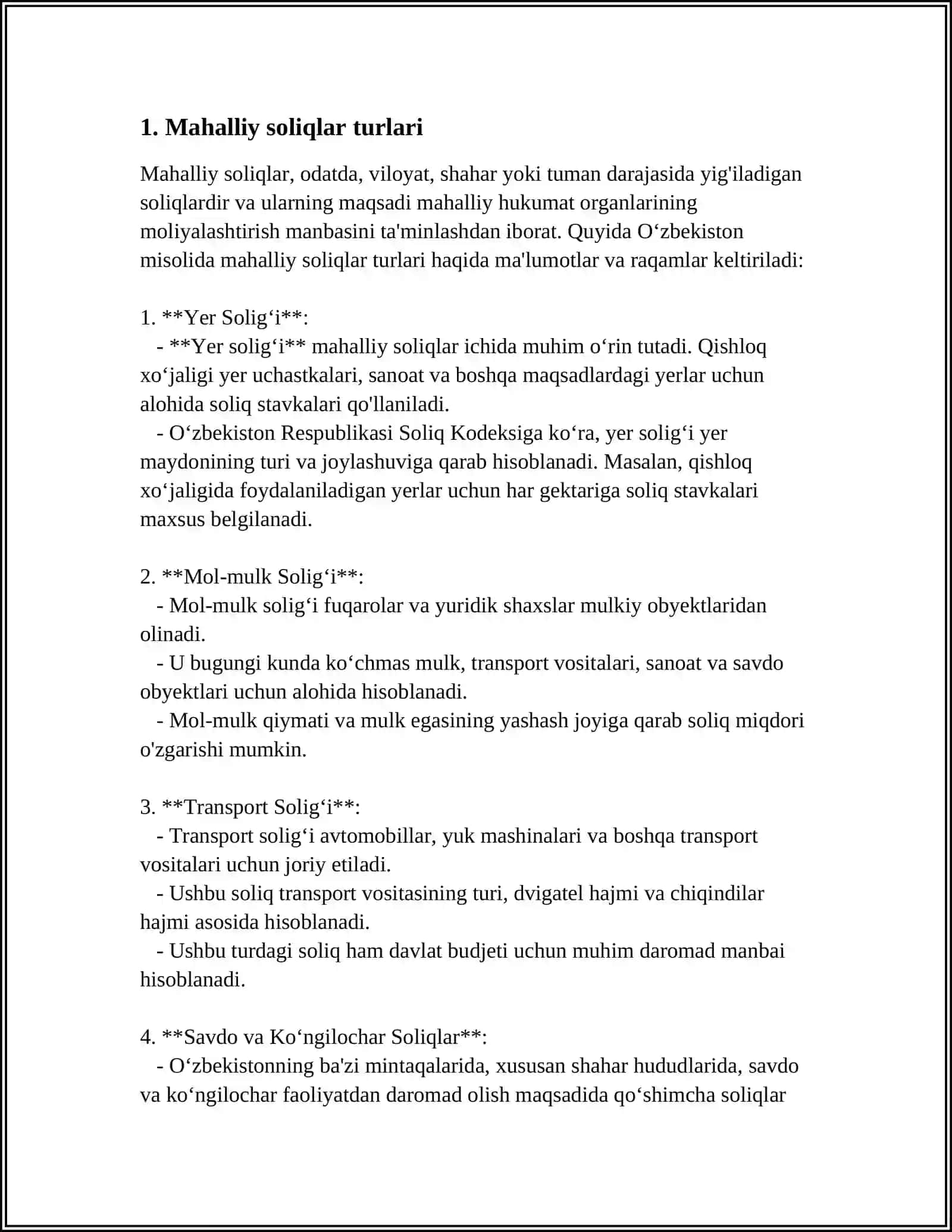 MAHALLIY SOLIQLAR VA YIGʻINLAR.SOLIQ XIZMATI IDORALAR TIZIMI 3