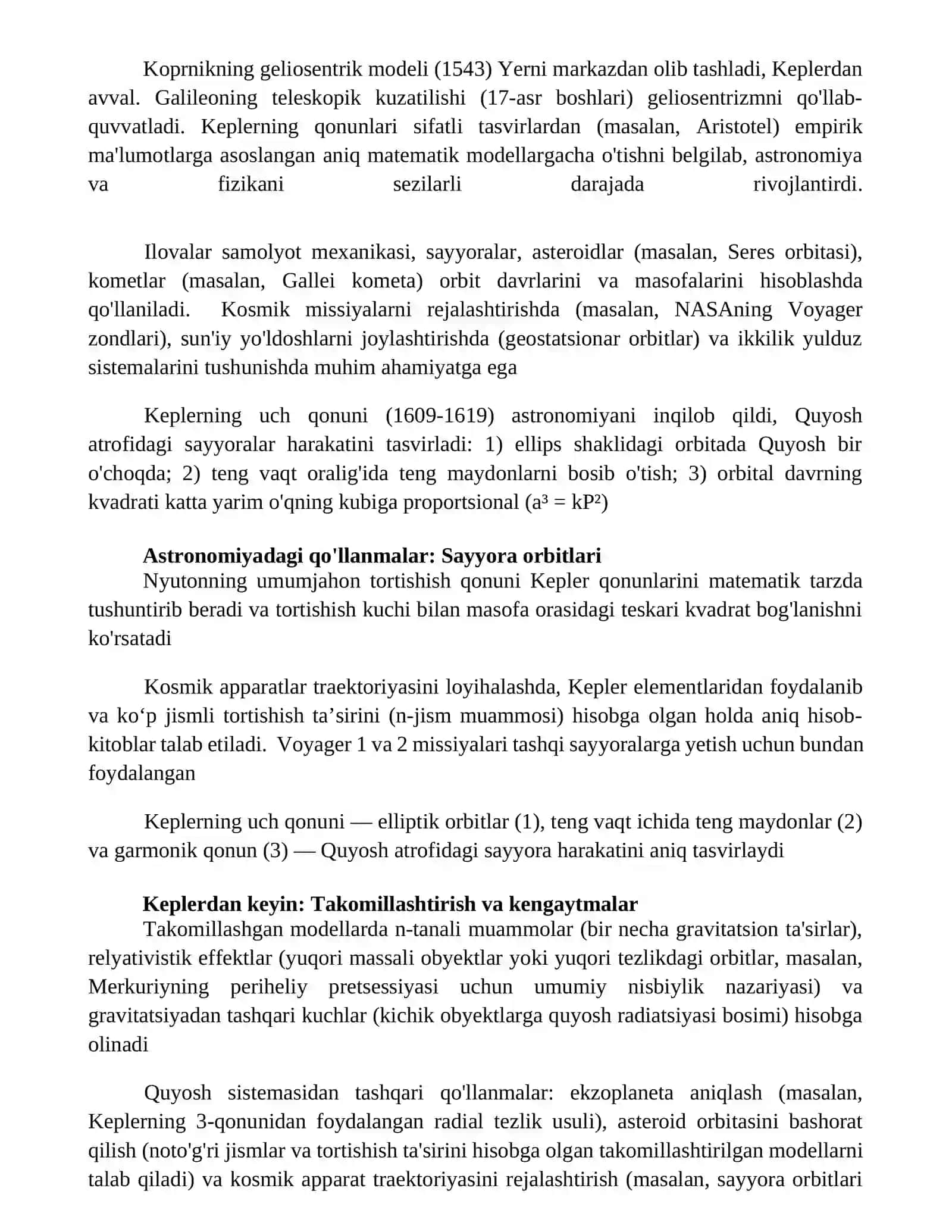 Kepler qonunlari va ularning amaliy qoʻllanishi 3
