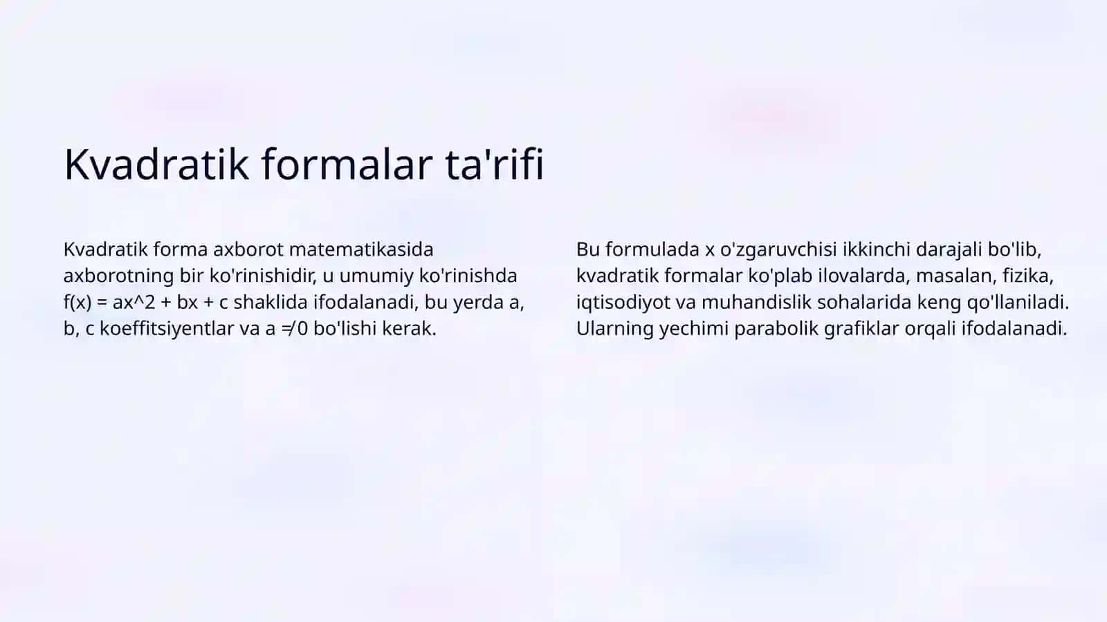 Kvadratik formalar 3