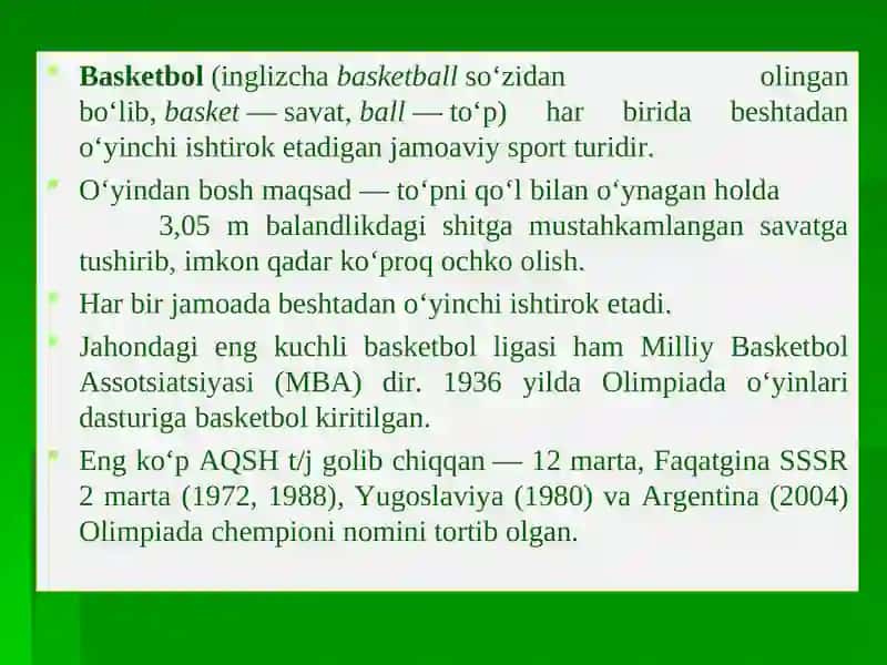 Basketbol o‘yinining kelib chiqishi, qoidalari va rivojlanish tarixi 3
