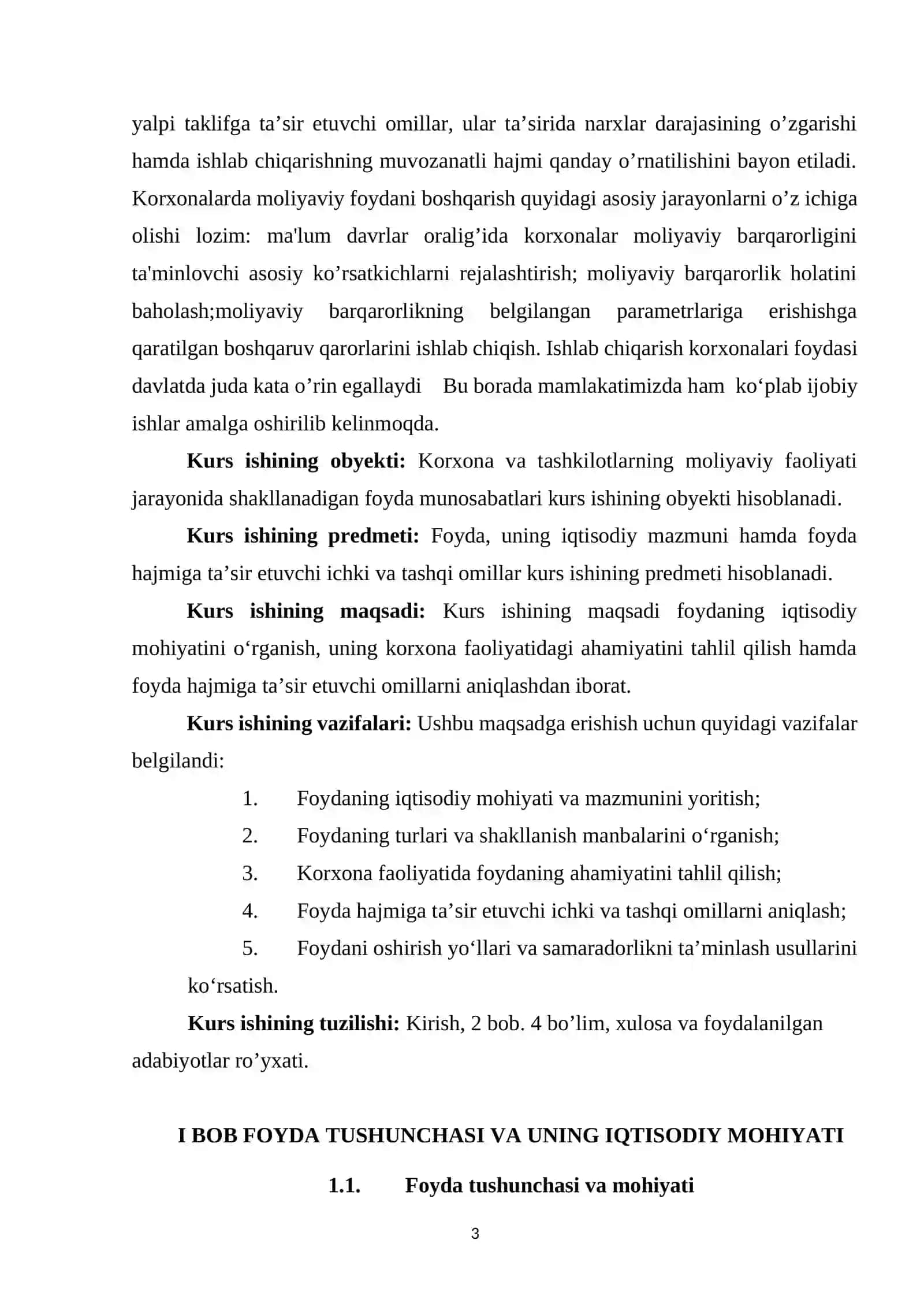 FOYDA VA UNING XAJMIGA TA’SIR ETUVCHI OMILLAR 3