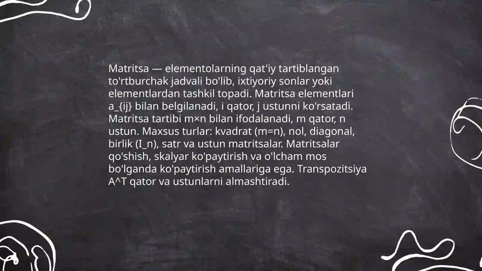 Matritsaviy analiz elementlari 3