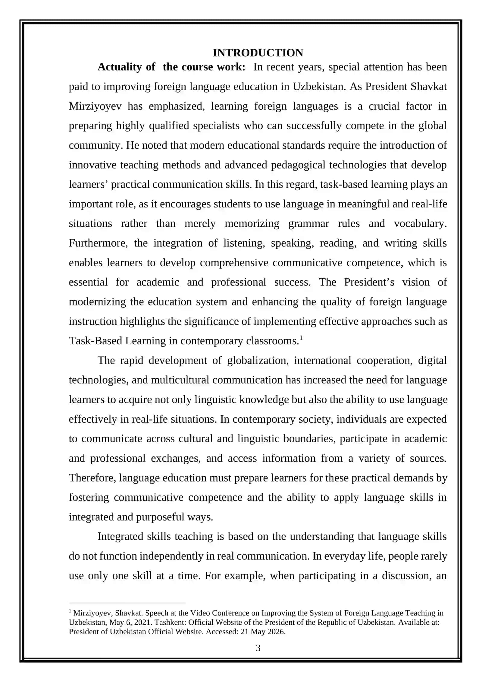 Task-based learning as a foundation for integrated skills teaching 3