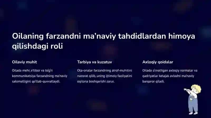 Oilada farzandlarni ma’naviy tahdidlardan himoya qilish 3