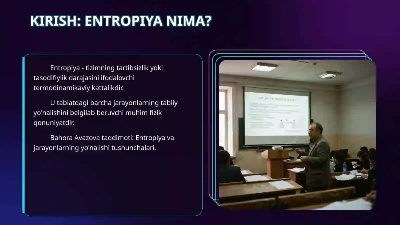 Entropiya. Jarayonlarning yo’nalishi 3