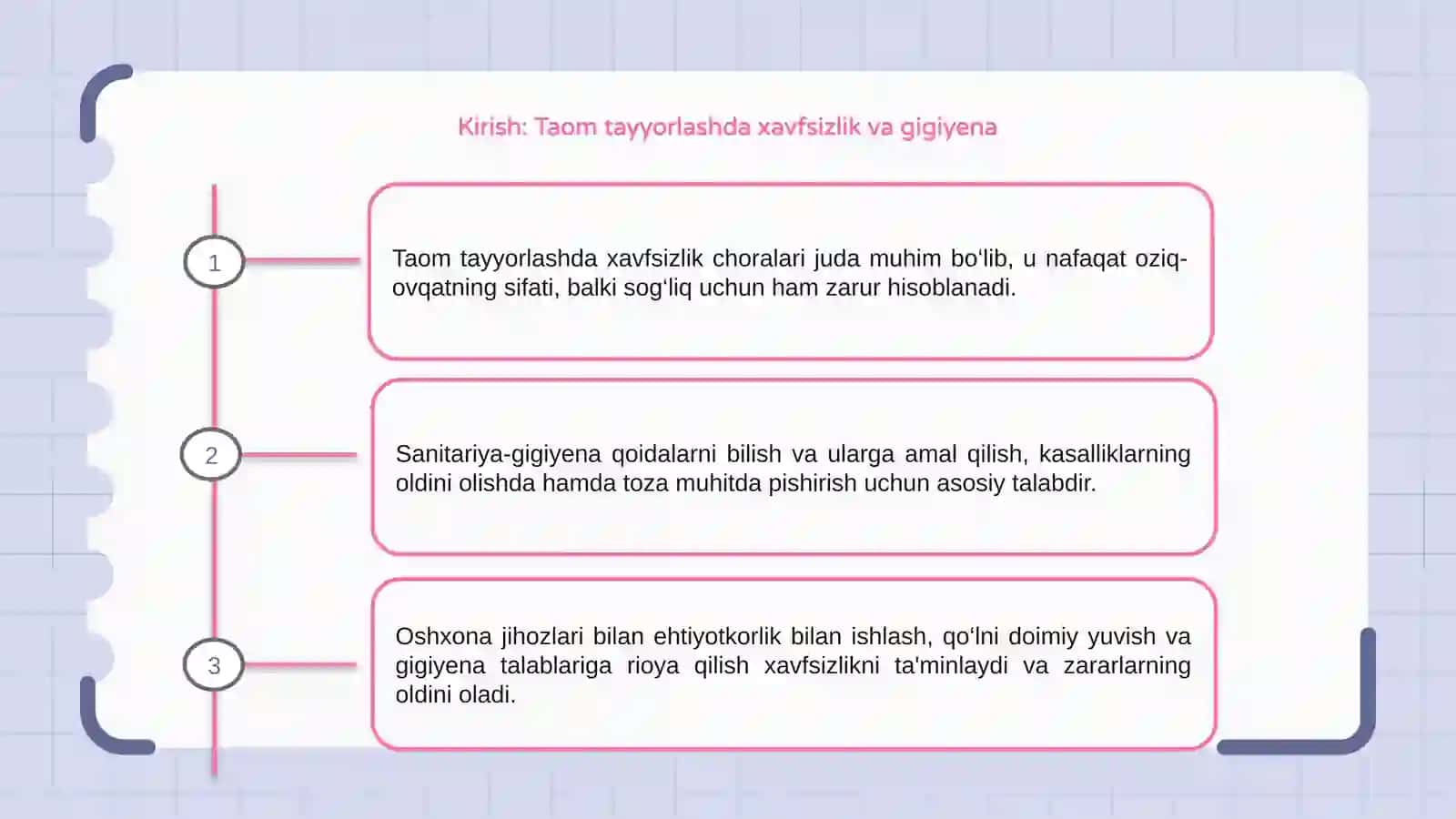 Taom tayyorlashning xavfsizlik texnikasi va sanitariya-gigiyеna qoidalari 3