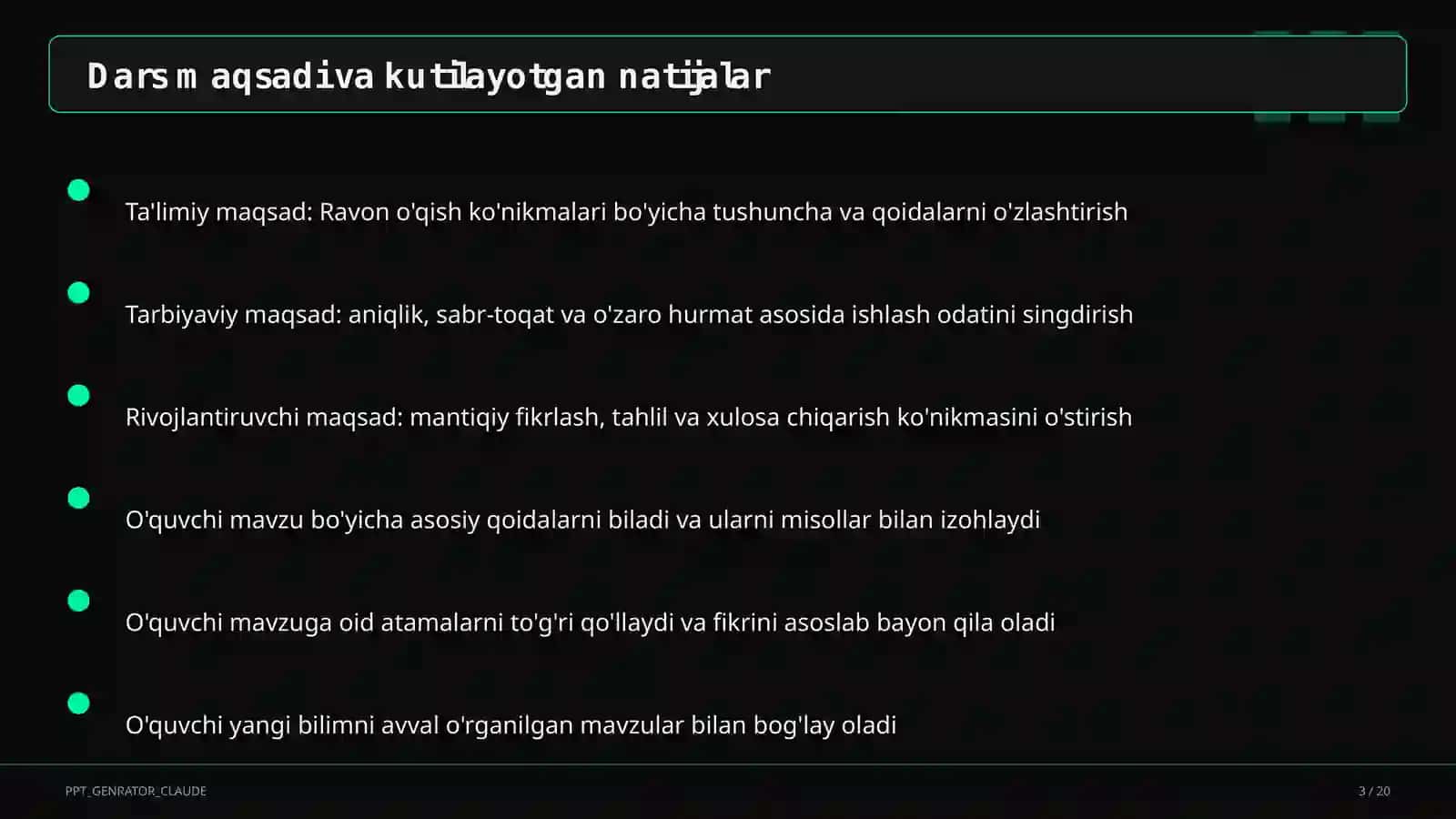 Ravon o'qish ko'nikmalari (1-sinf) 3
