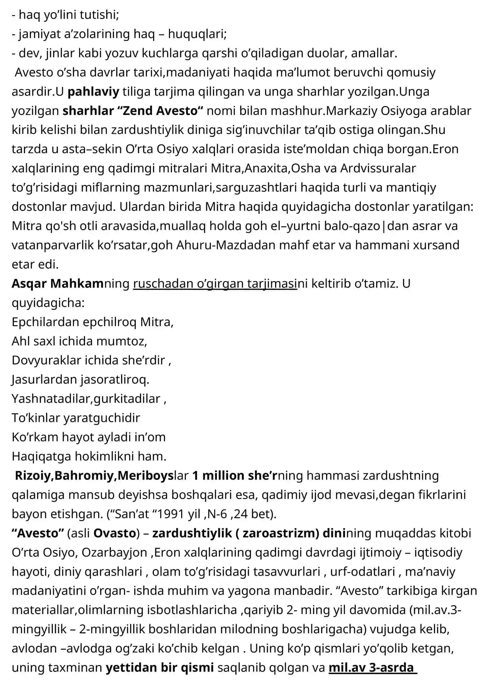 Avesto Haqida Bilasizmi? 3