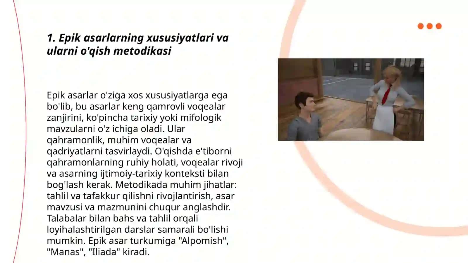 Boshlang‘ich sinfda epik asarlar ishlab chiqish uchun metodik tavsiyalar. 3 sinf 3