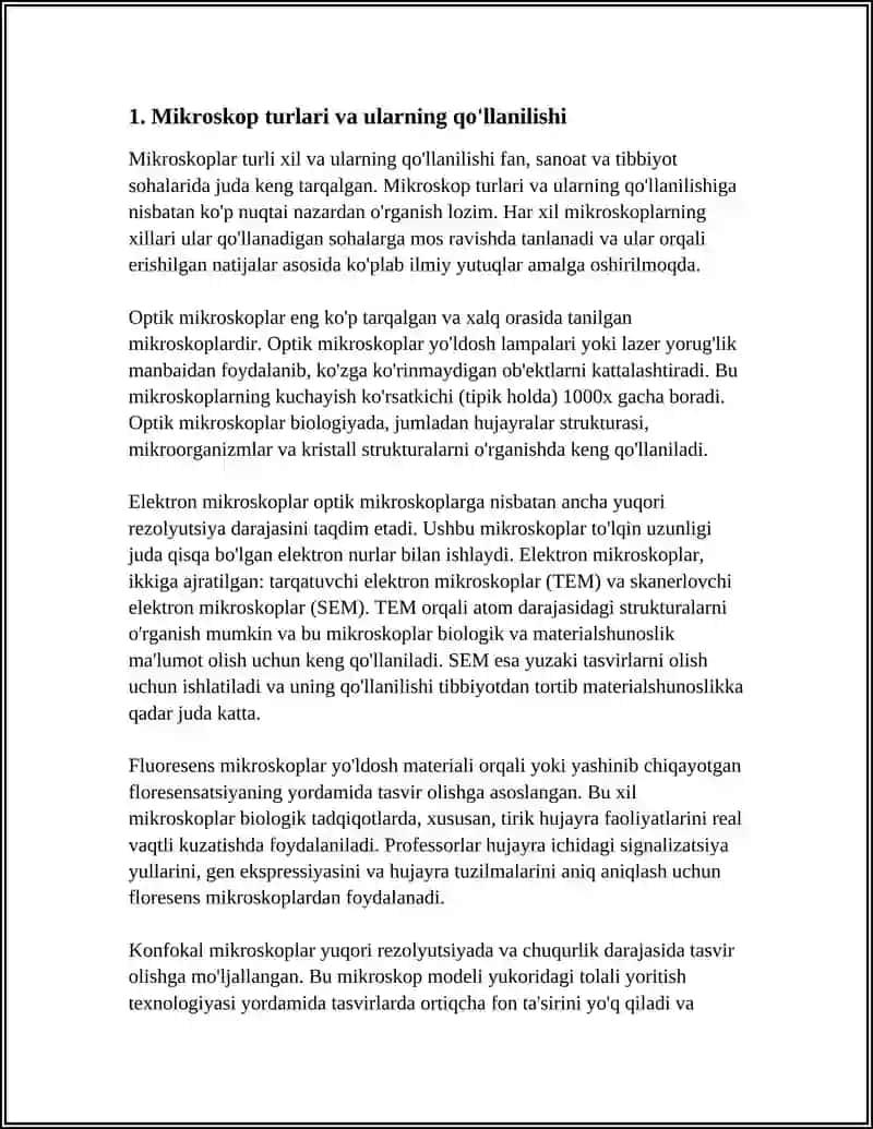 Mikroskop Xillari U Bilan Ishlash va Foydalanish Texnikasi 3