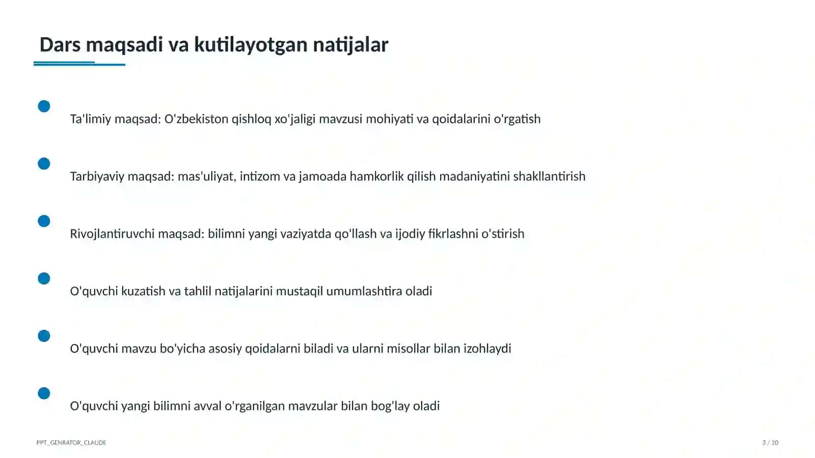 O'zbekiston qishloq xo'jaligi (9-sinf) 3
