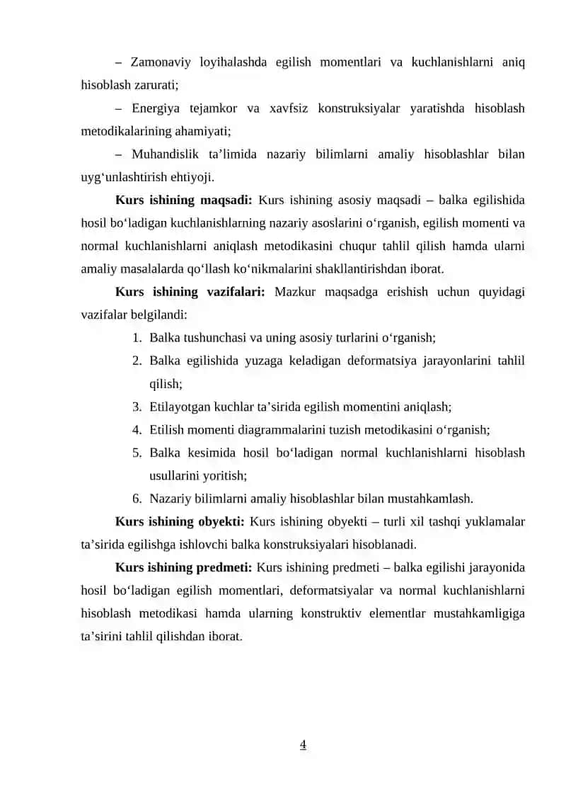 BALKA EGILISHIDAGI KUCHLANISHLARNI HISOBLASH METODIKASI 3