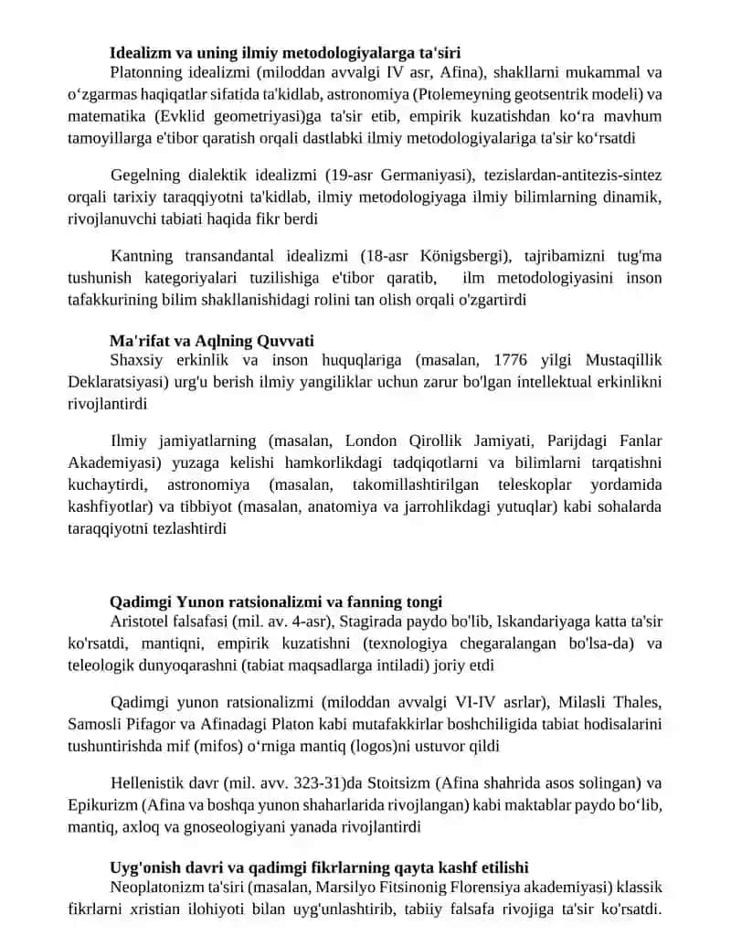 Ğarb falsafasining ustuvor yoʻnalishlari va ularning fan taraqqiyotiga taʼsiri Рахимжонова 3