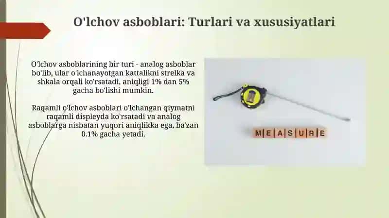 O'lchov asboblari va o'lchash xatoliklari 3