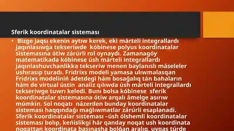 Koordinatalardı almastırıw 3