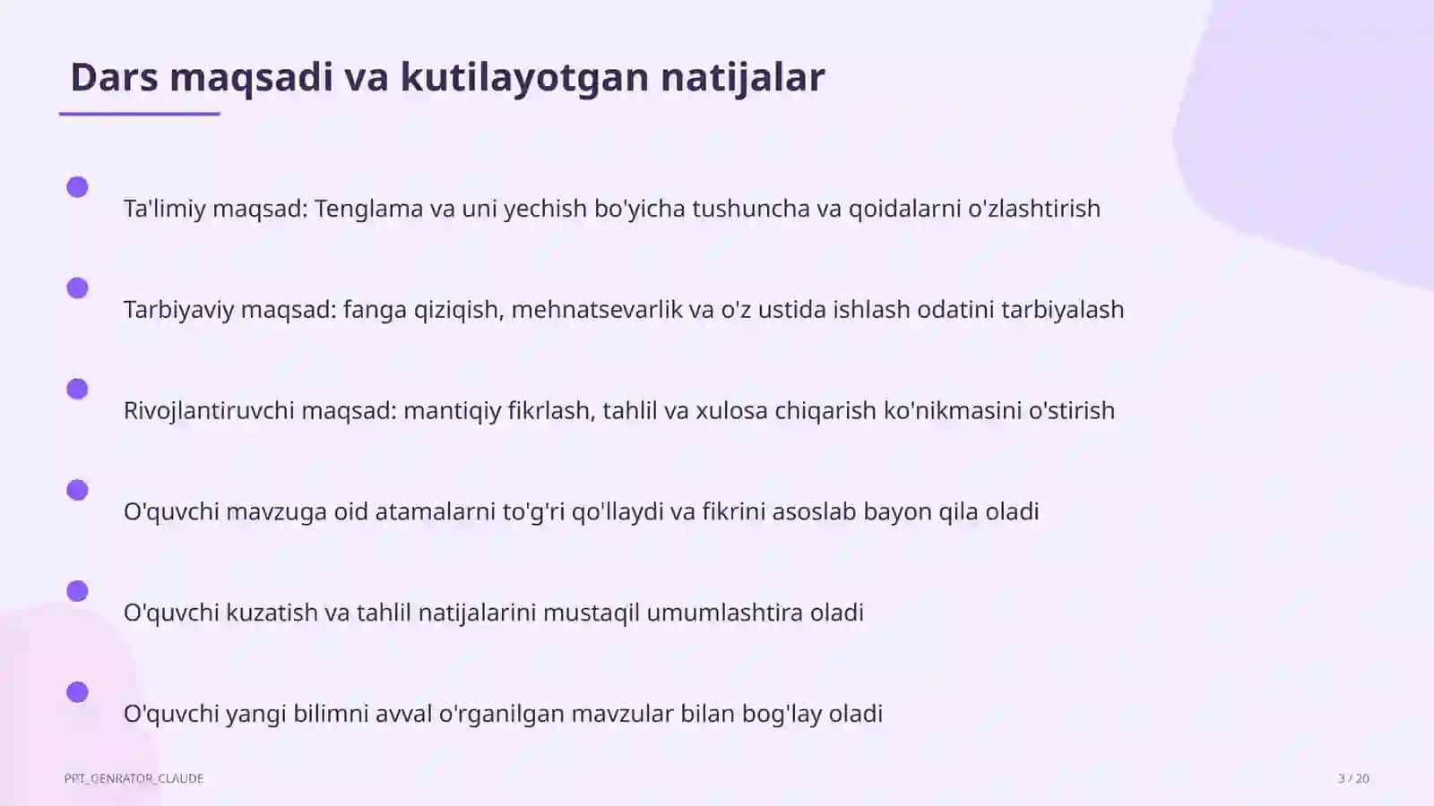 Tenglama va uni yechish (5-sinf) 3