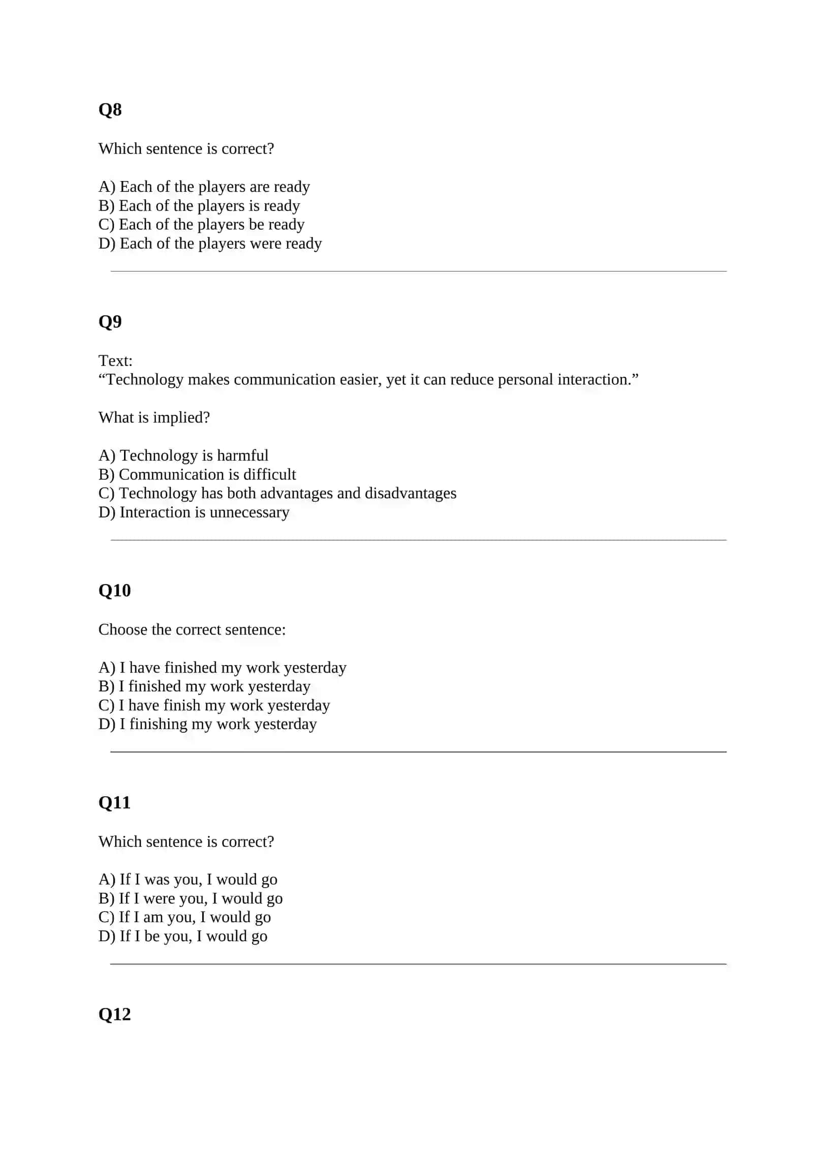 SAT STYLE TEST WITH ANSWERS 3