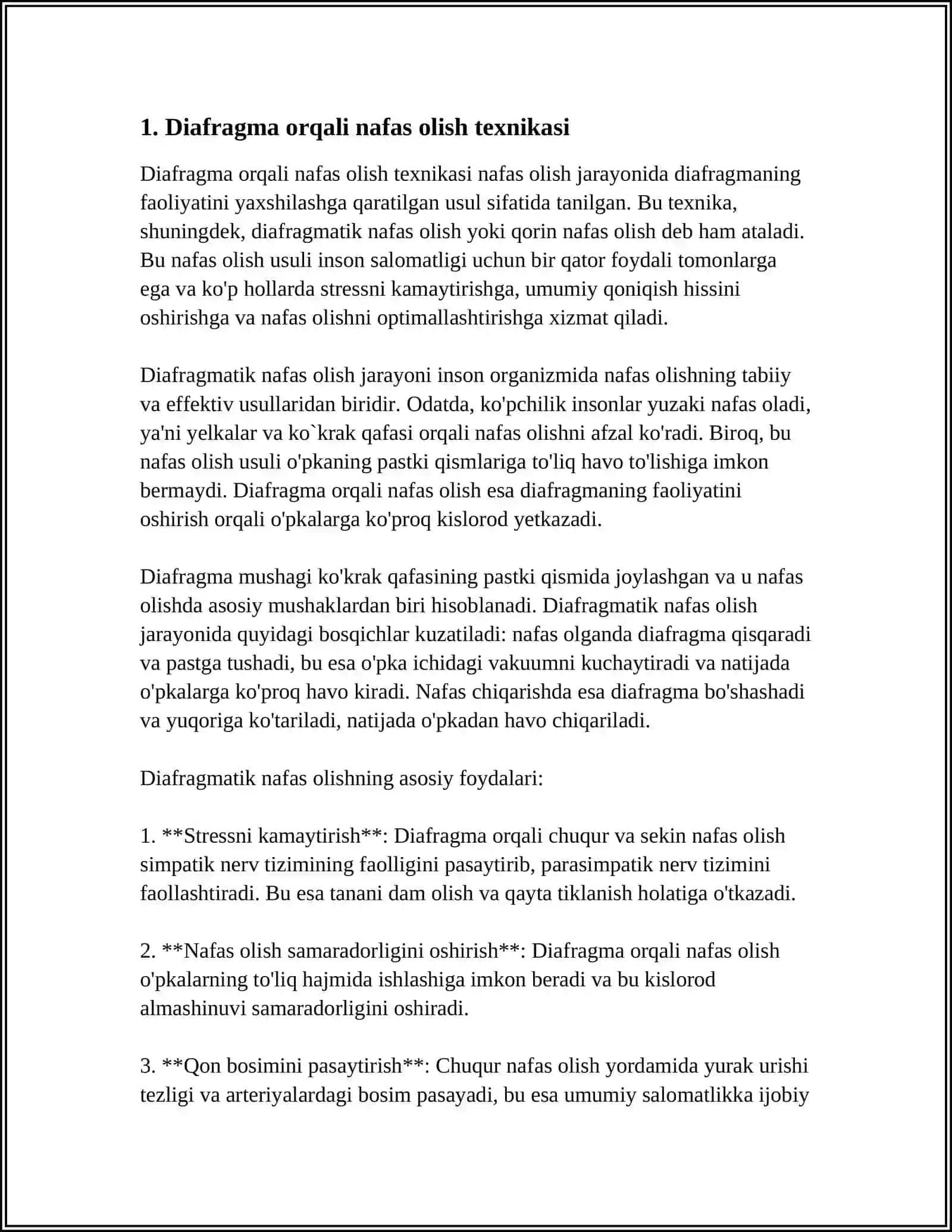 UZOQ MASOFAGA YUGIRISHDA SAMARALI NAFAS OLISH USULARI 3