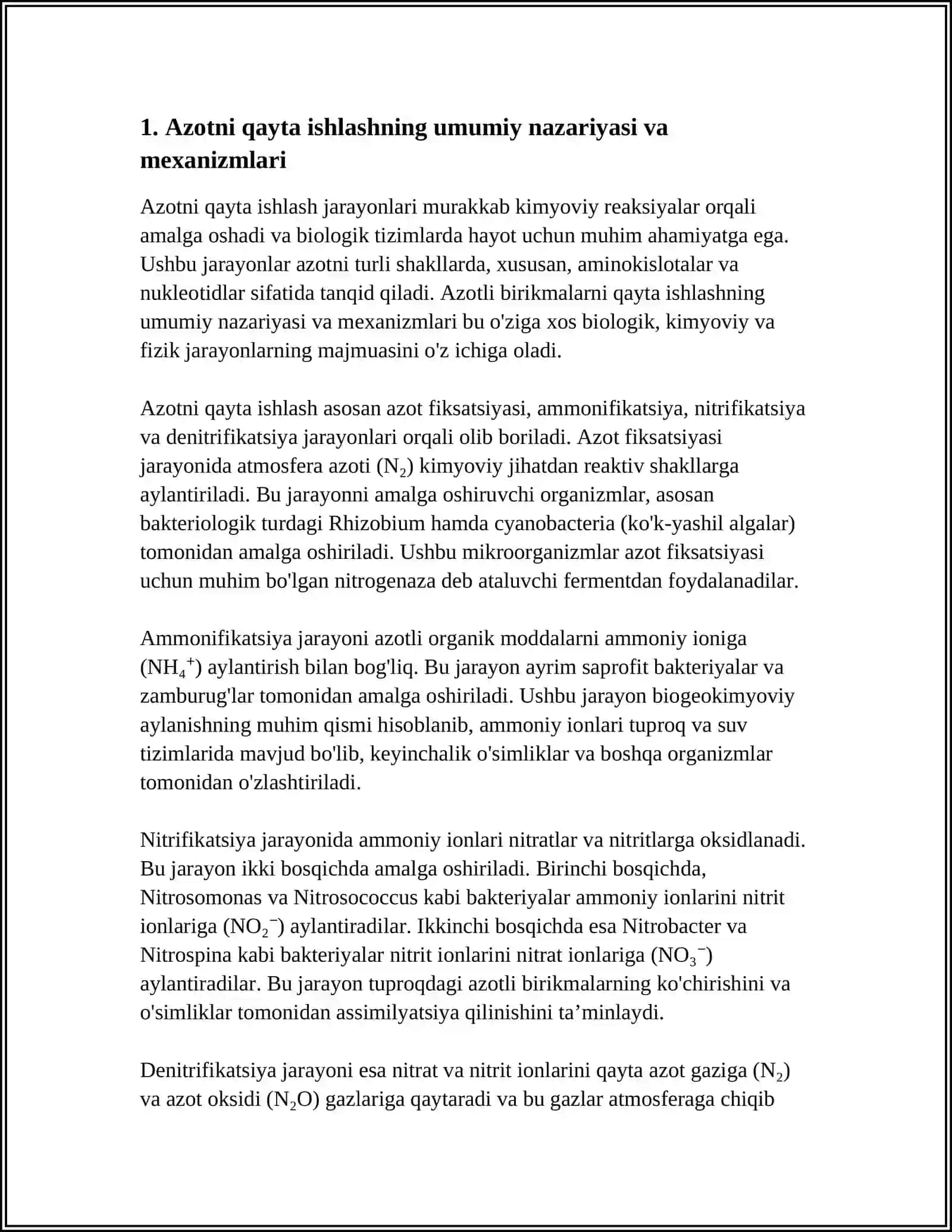 AZOTNI QAYTA ISHLASH: AMINOKISLOTALAR, NUKLEOTIDLAR 3