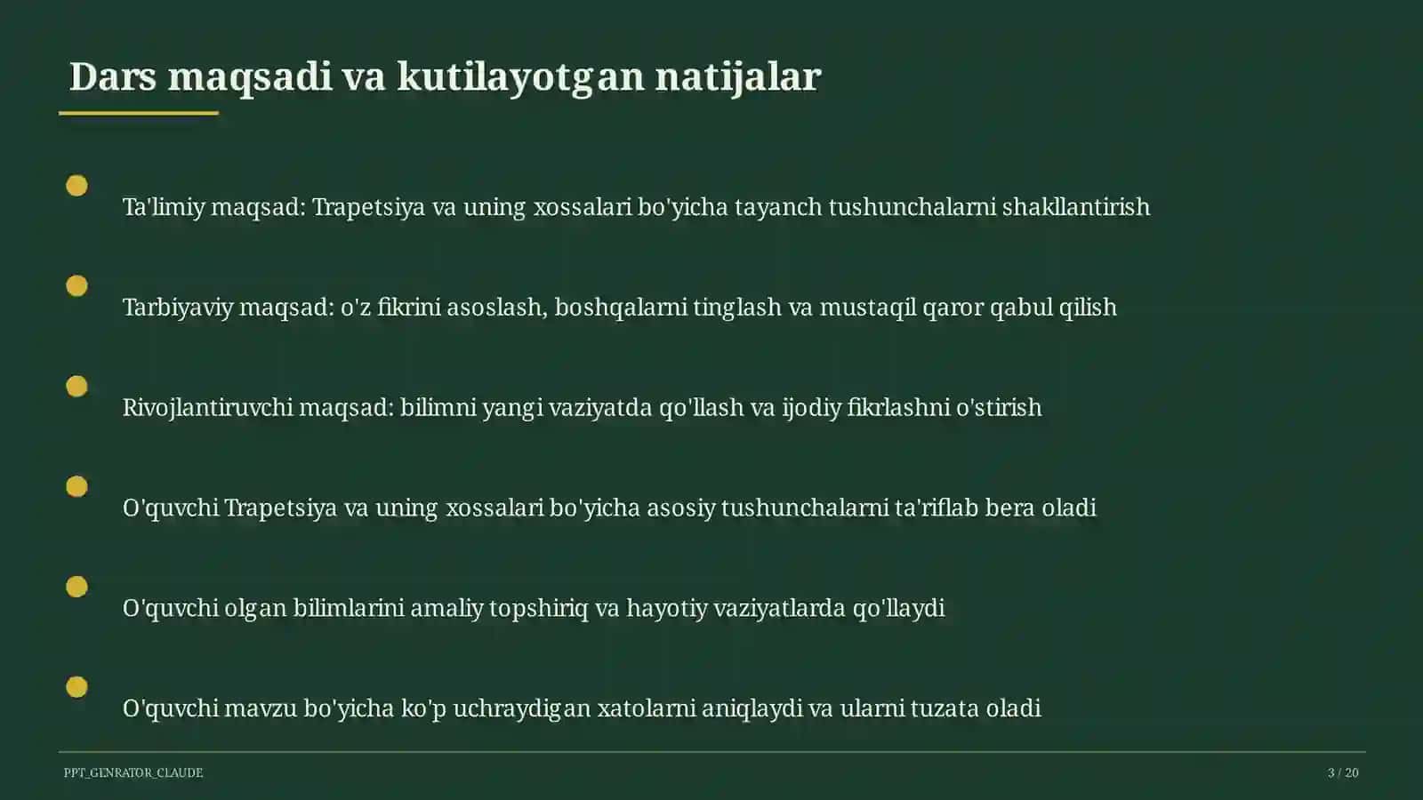 Trapetsiya va uning xossalari (8-sinf) 3