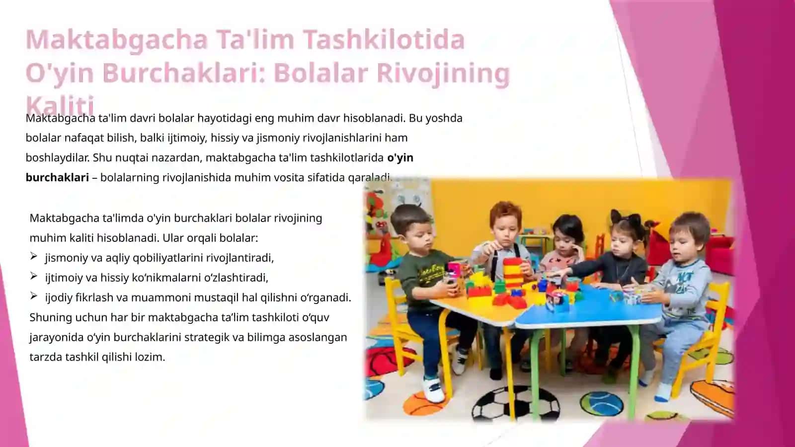 O'YIN BURCHAKLARI 3