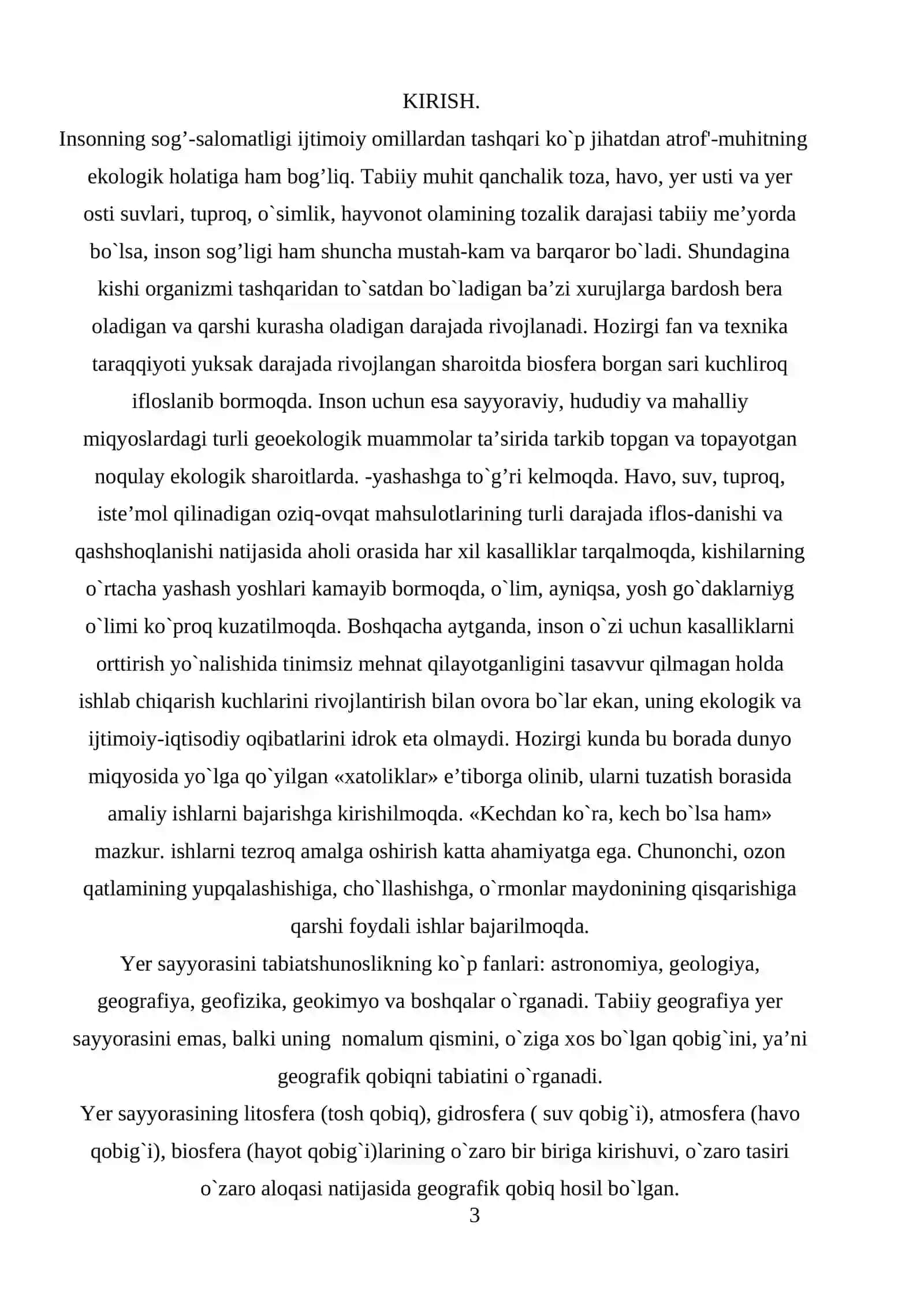 Insonning geografik qobiqqa ta`siri va uning oqibatlari 3