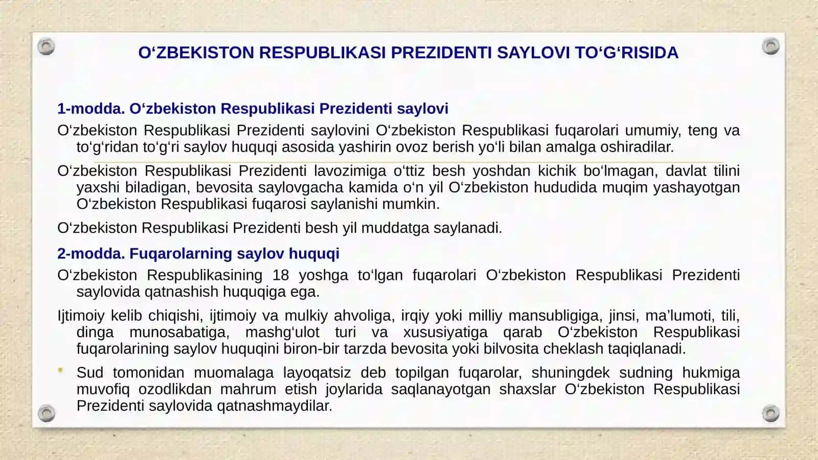 Mustaqillik yillari Uzbekistonda prezidintlik saylovtizimi va undagi amalga oshirilgan islohatlar 3