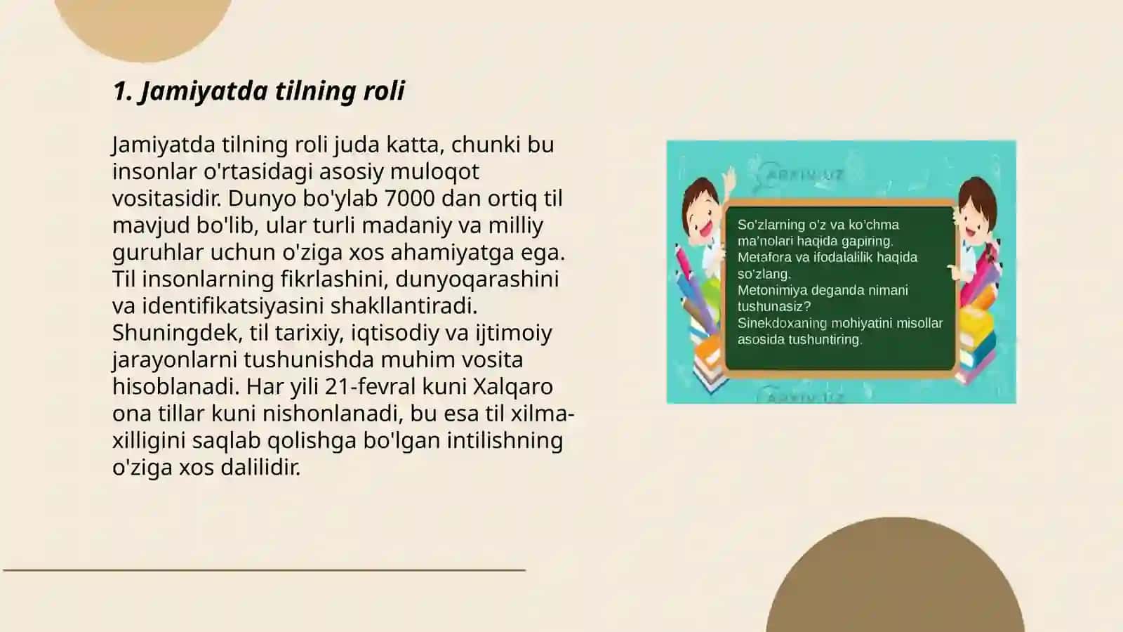 Jamiyat va til: Korrelyatsiya va Differentsiatsiya 3