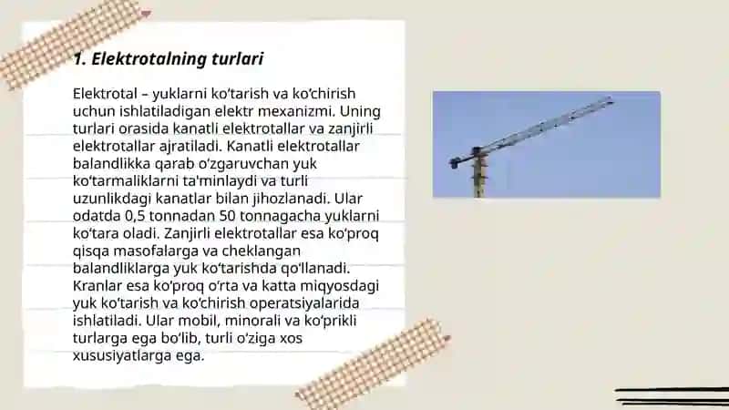 Elektrotal va kranlar 3