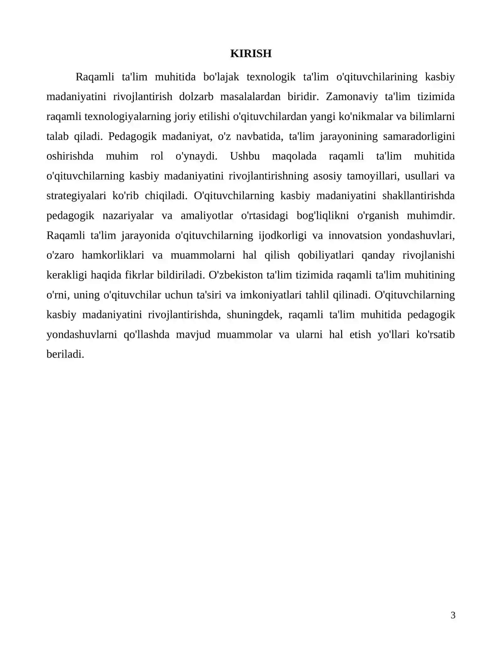 Raqamli ta'lim muhitida texnologik o'qituvchilar kasbiy madaniyatini rivojlantirish 3