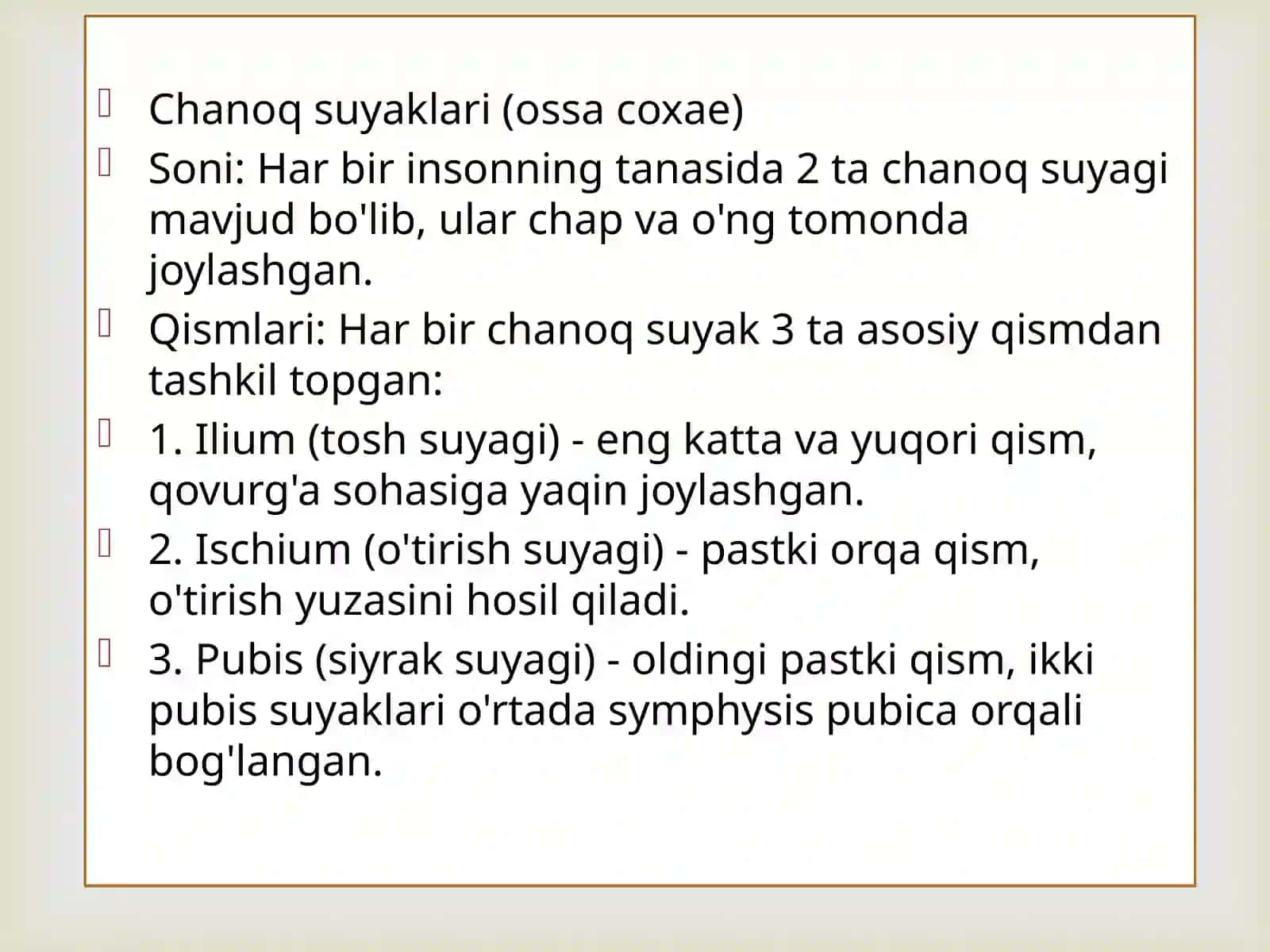 Chanoq va Oyoq suyaklarining yoshga qarabo'zgarishi 3