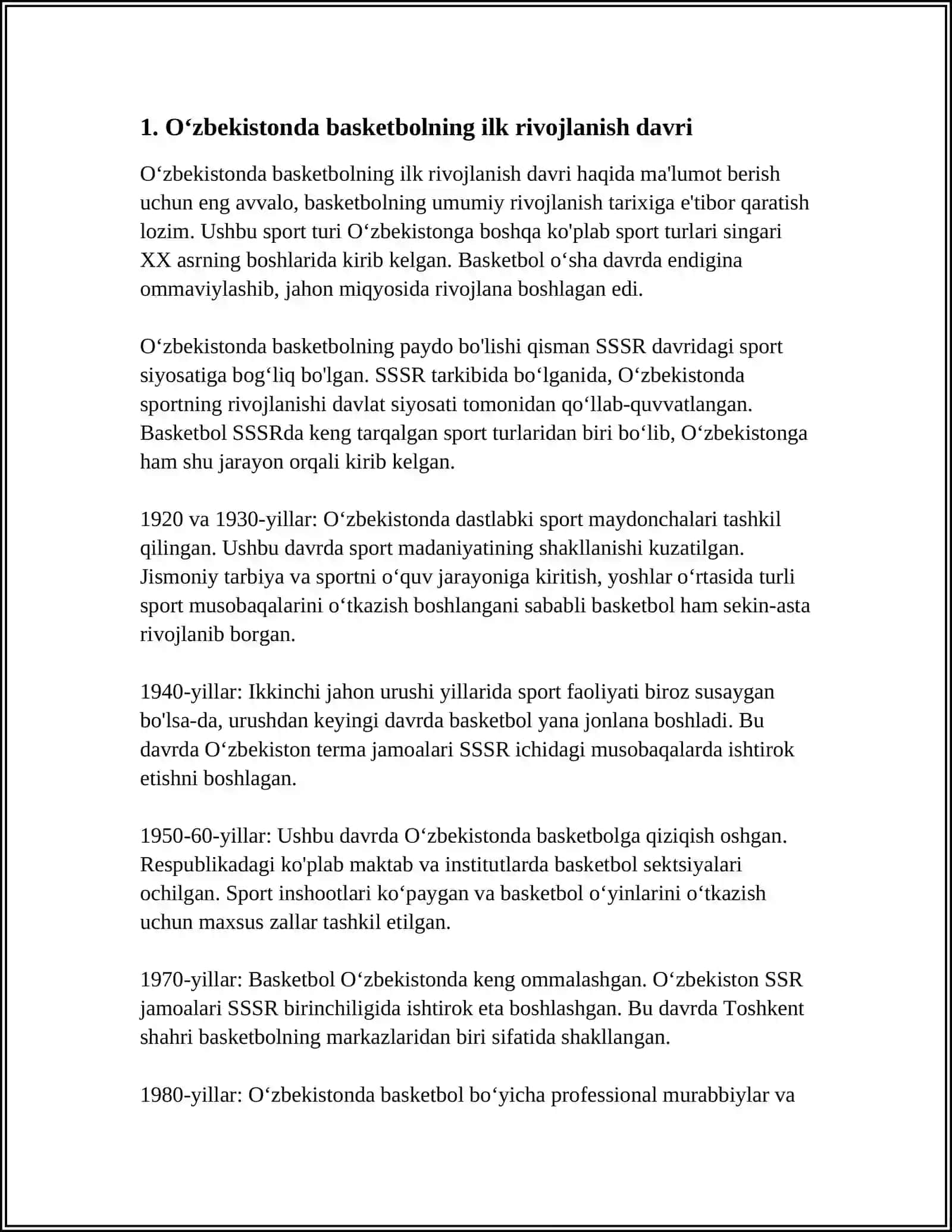 ÒZBEKISTONDA BASKEDBOLNING RIVOJLANISH TARIXI 3