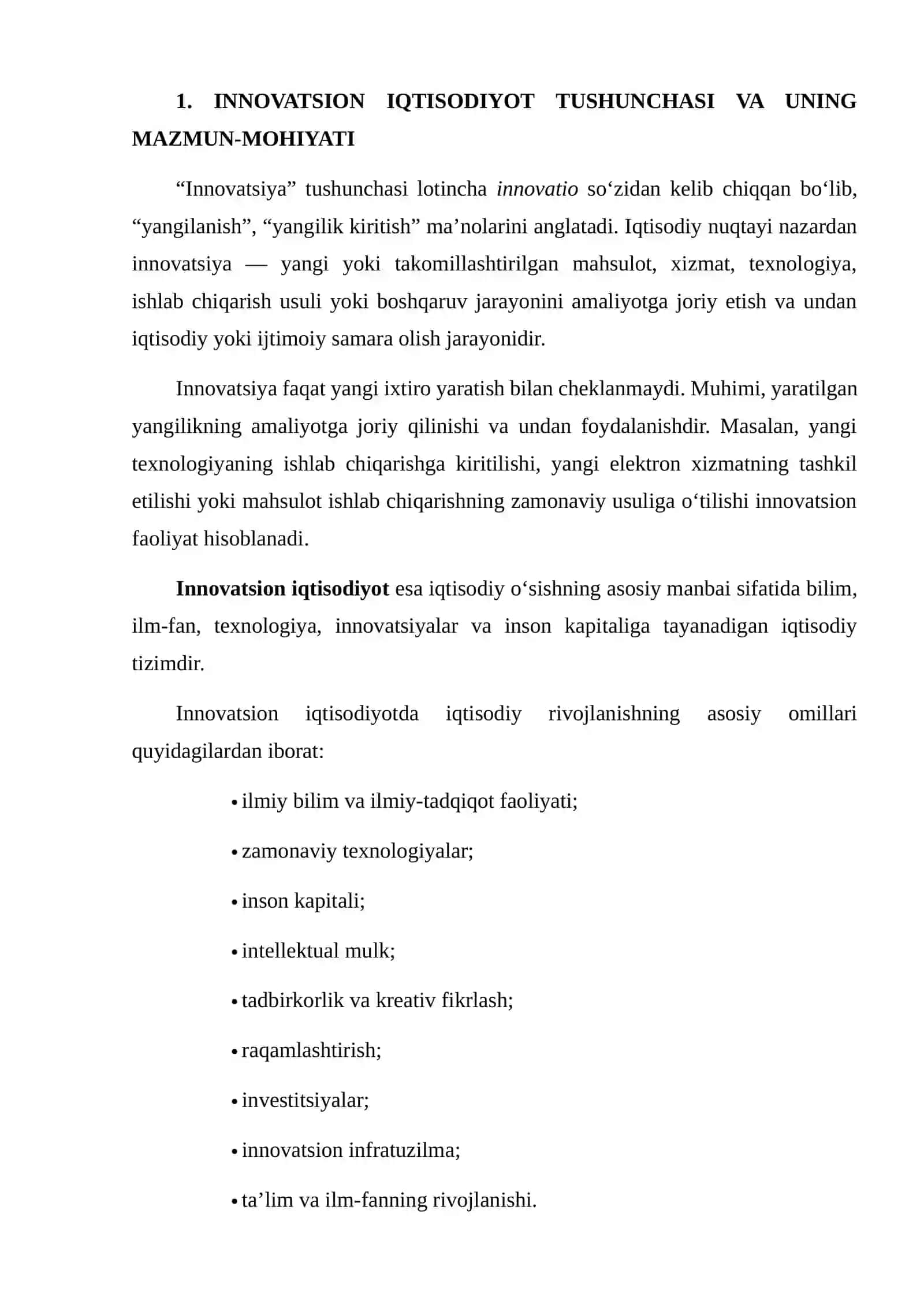 INNOVATSION IQTISODIYOT TUSHUNCHASI VA UNING ASOSIY BELGILARI 3