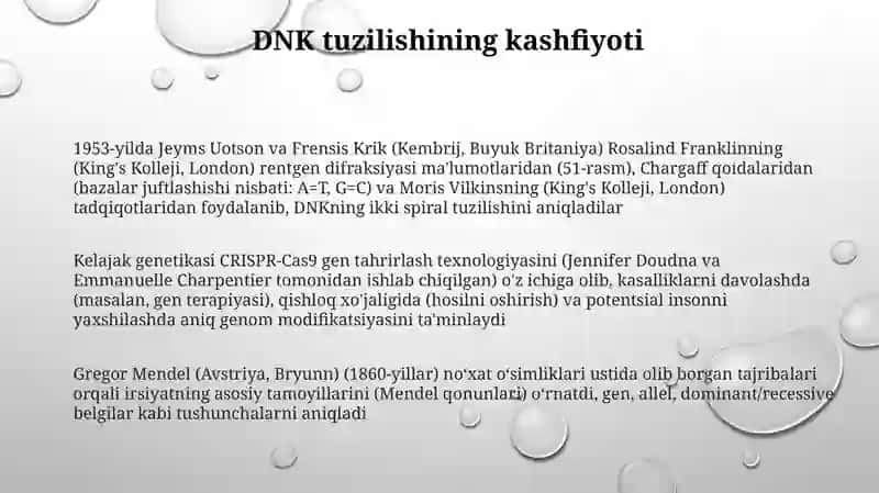 Genetika rivojlanish bosqichlari 3