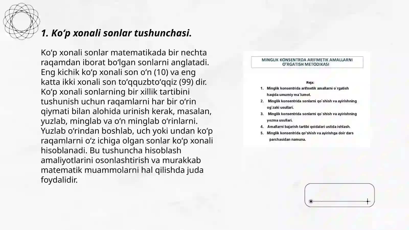 Koʻp xonali sonlar konsertrida arifmetik amallarni oʻrgatish metodikasi 3