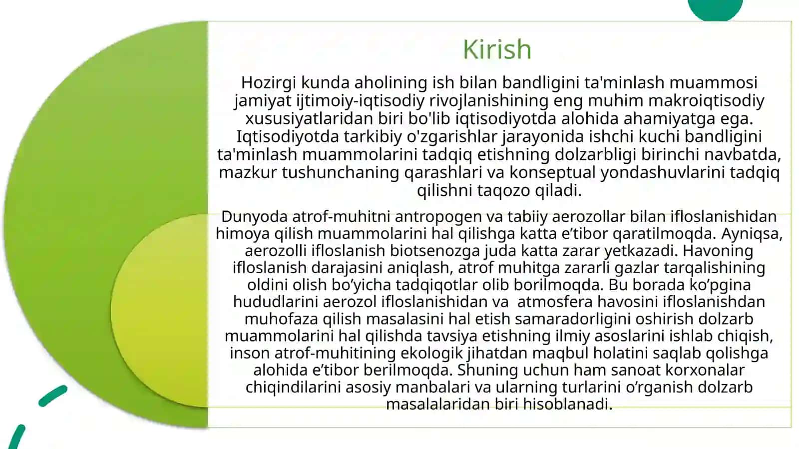 KAMBAGʻALLIKVA ISHSIZLIK MUAMMOSI IJTIMOIY MUAMMO, EKOLOGIK MUAMMO IQLIm.ʻZGARISHLARITABIATNING IFLO 3