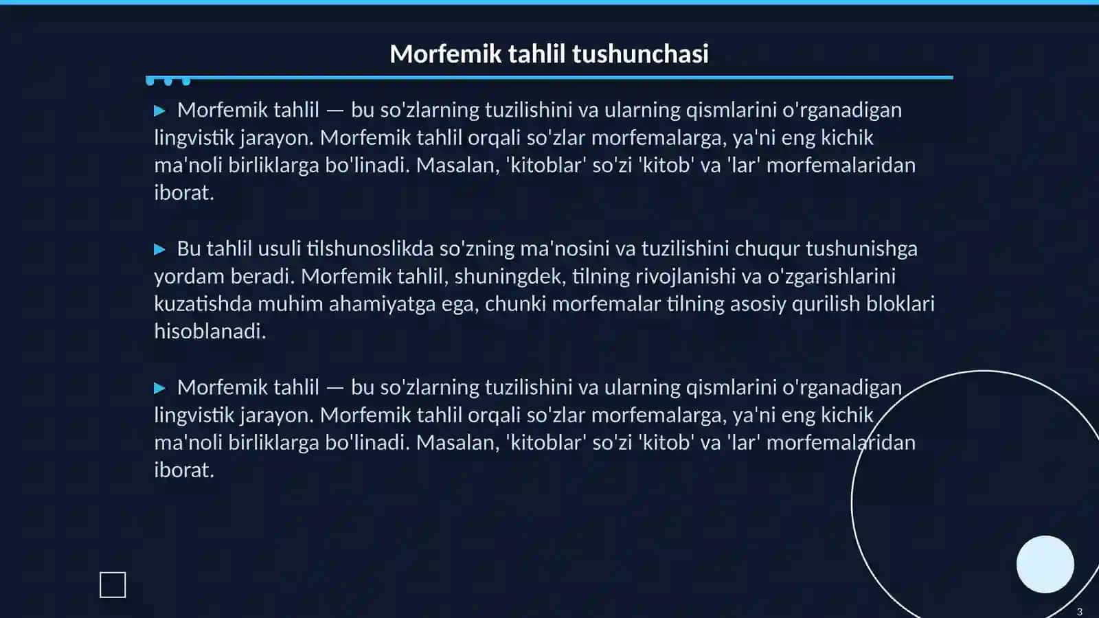 Morfemik tahlilning o'ziga xos xususiyatlari 3
