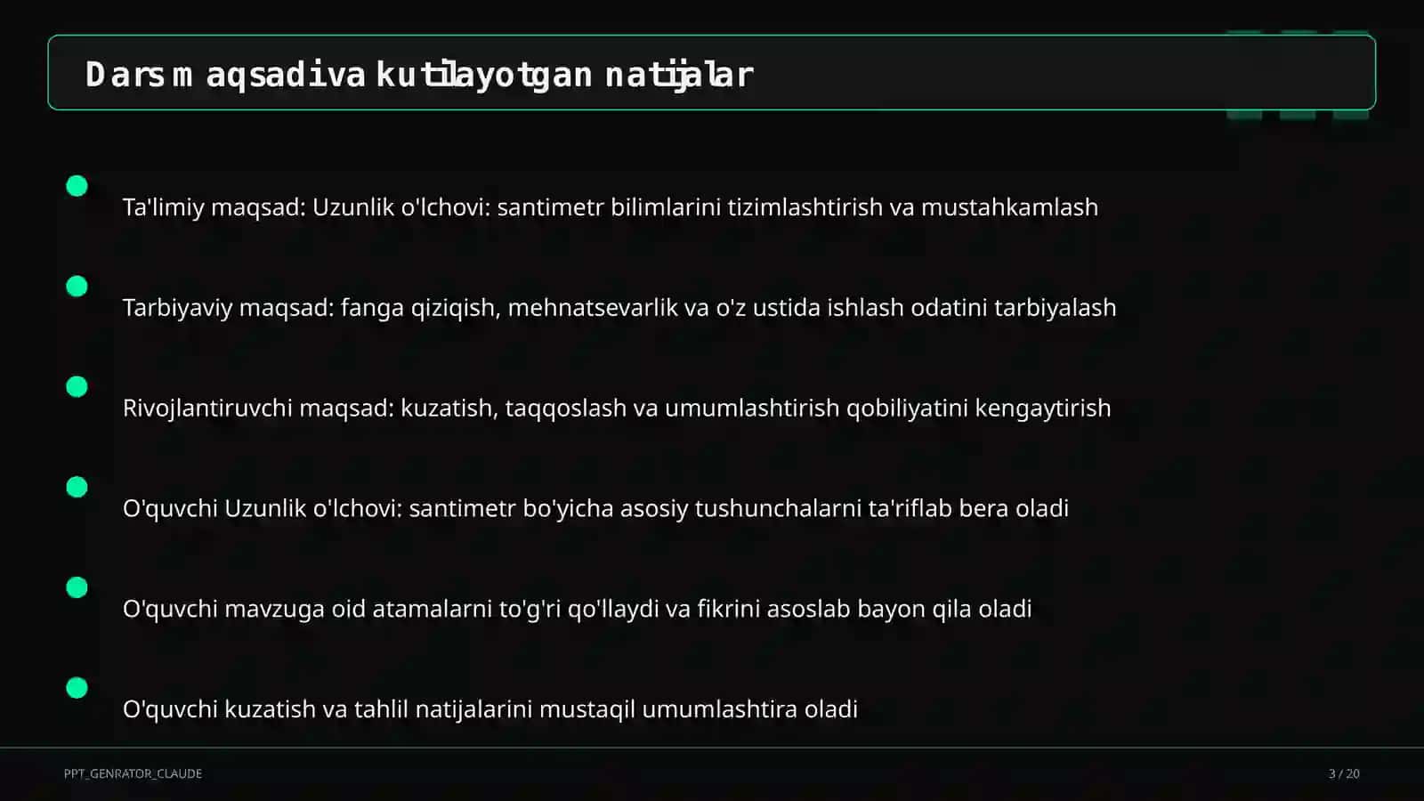 Uzunlik o'lchovi: santimetr (1-sinf) 3