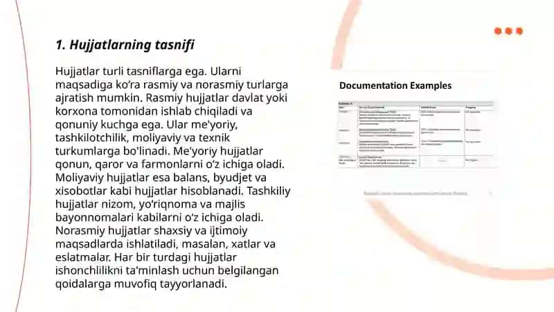 Hujjatlarni tasniflashning me'yor talablari 3